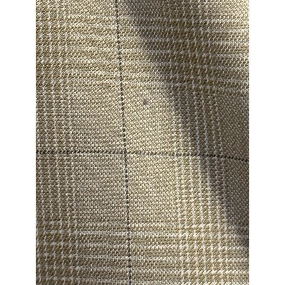 Tariq Fitwell‎ Tailors Mens Tan Glen Plaid Blazer Elbow Patches Bespoke 42R